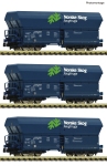 Fleischmann 6660089 - N - 3-tlg. Set Selbstentladewagen Norske Skog, VTG, Ep. VI